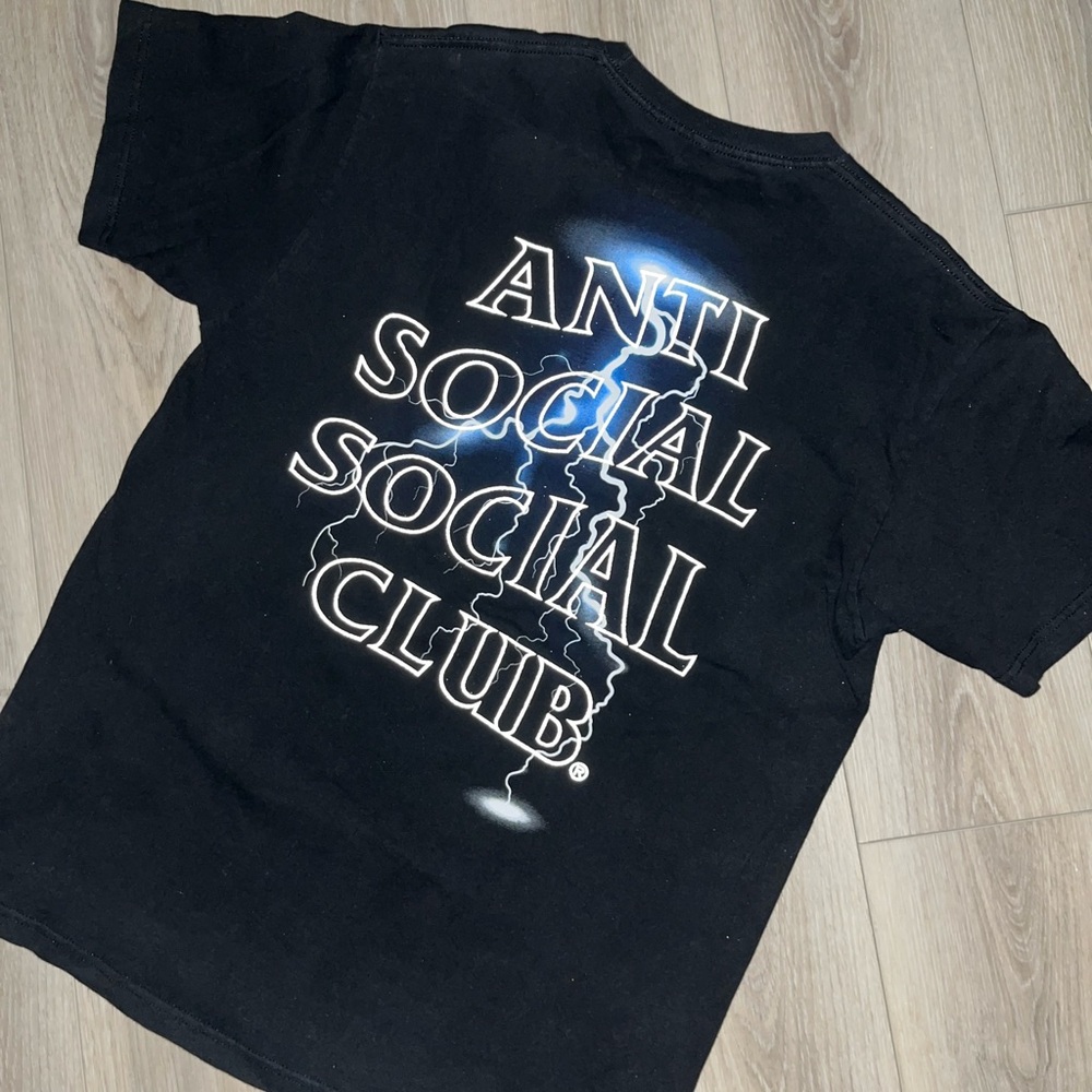 Anti Social Social Club 3M Reflective Lightning Tee - Mens Size Large
